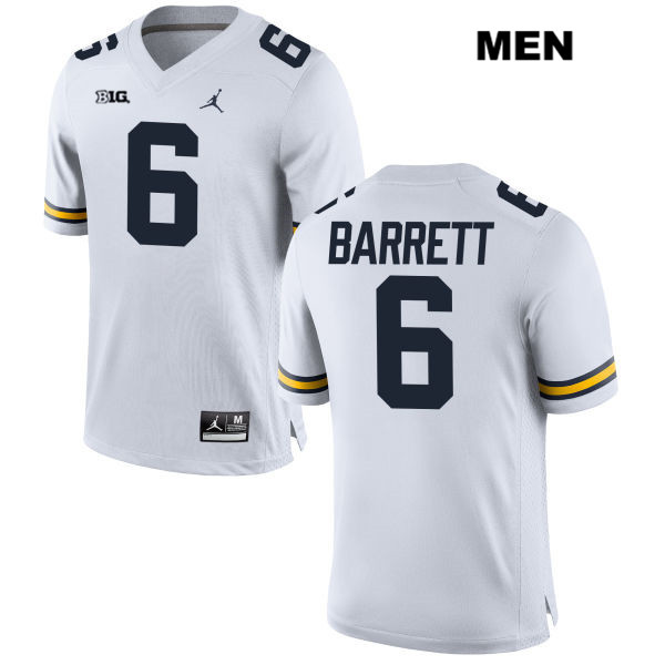 Men's NCAA Michigan Wolverines Michael Barrett #6 White Jordan Brand Authentic Stitched Football College Jersey KY25F51YO